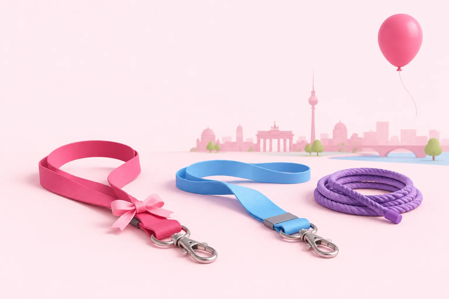 Two lanyards and a rope loop representing the two days of n8n In The Loop 2026 in Berlin