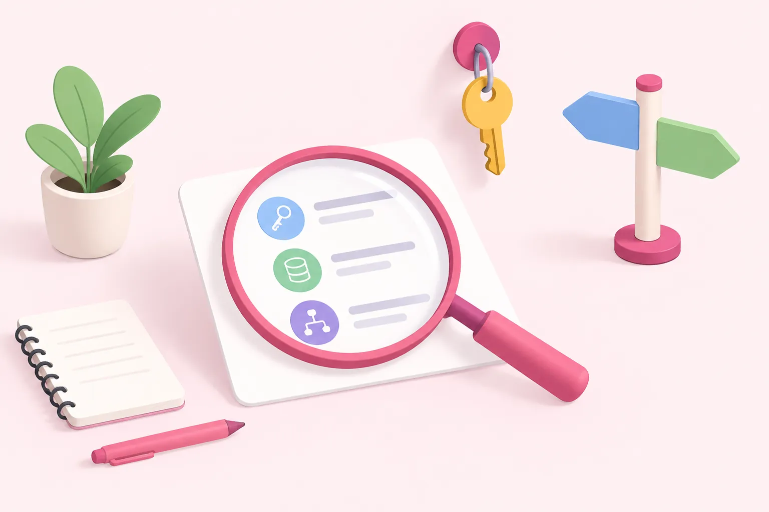 Desk objects for credentials, data inspection and branching logic