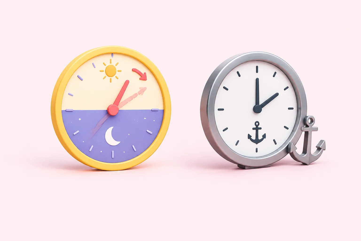 Region-based time zone clock shifting for daylight saving beside a fixed UTC clock