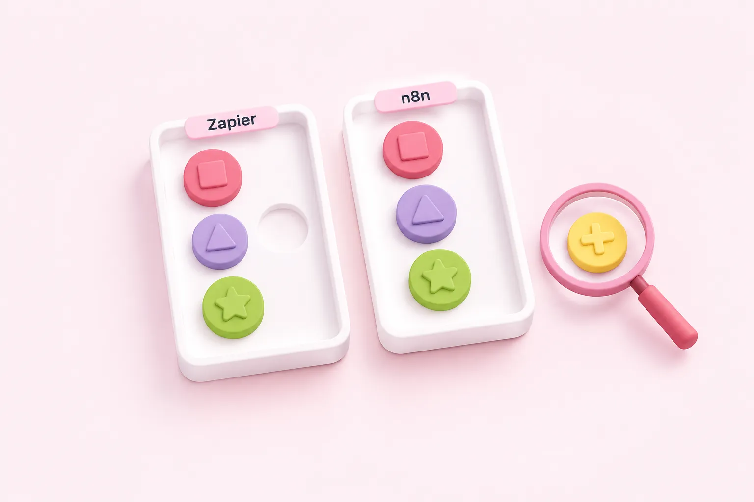 Paired destination trays show matched event tokens, a missing record and an extra record.