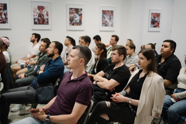 Audience seated during an n8n community presentation